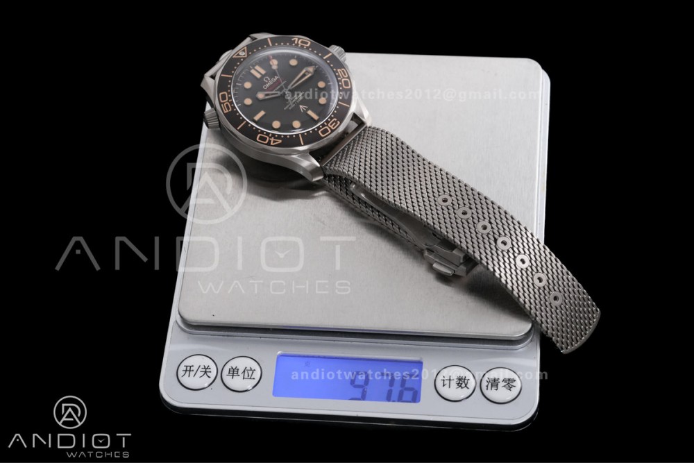 Seamaster 300 "No Time to Die" Limited Edition VSF NTTD 1:1 Best Edition on Titanium Mesh Bracelet SA8806 Super Clone V7 — photo 29