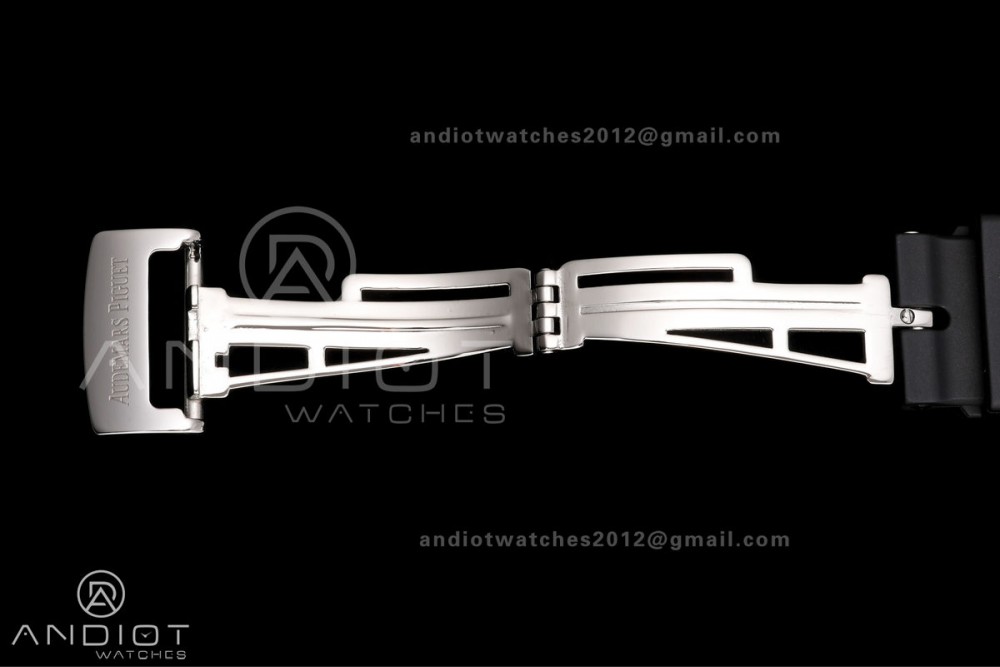 Royal Oak 15500 SS OCTA 1:1 Best Edition Blue Dial on Black Rubber Strap JH4302 Super Clone (Free Sprung) — photo 21