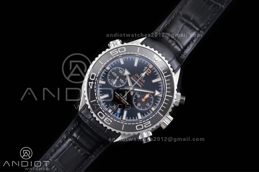 Planet Ocean 600M Chrono SS N1F 1:1 Best Edition Black Dial on Black Rubber Strap A9900 — photo 2