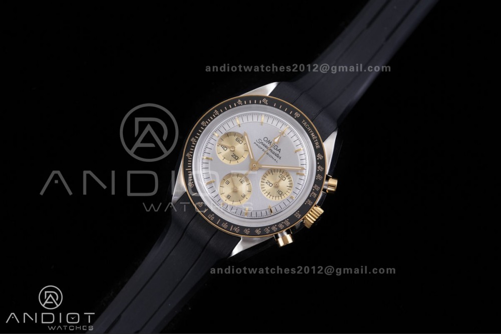 Speedmaster SS/YG N1F Best Edition Silver/YG Dial on Black Rubber Strap A3861 — photo 2
