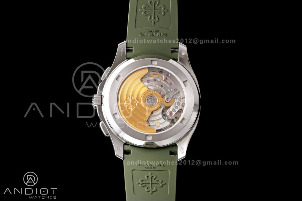Aquanaut 5968 SS DDF 1:1 Best Edition Green Dial on Green Rubber Strap A520 — photo 9