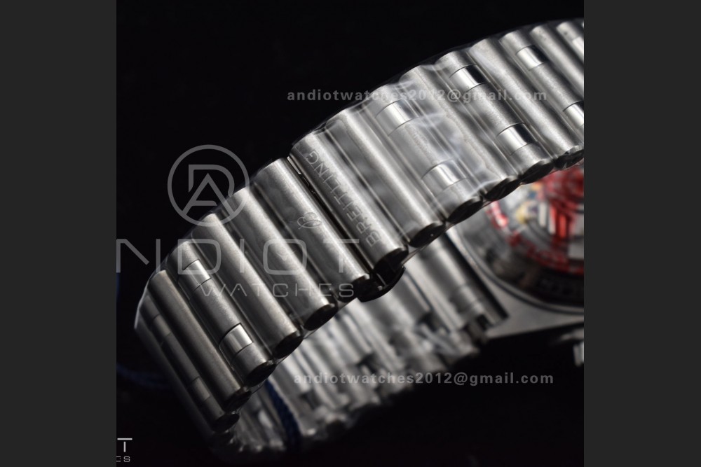 Chronomat B01 44mm SS BLSF 1:1 Best Edition Black Dial on SS Bracelet A7750 — photo 10