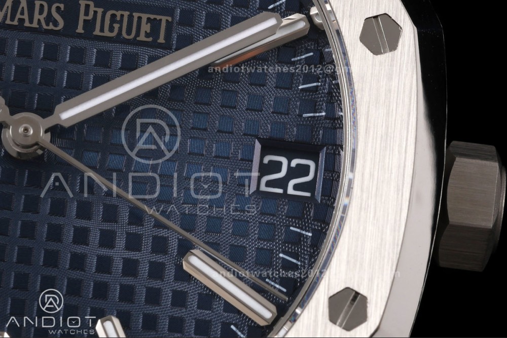 Royal Oak 15510 SS OCTA 1:1 Best Edition Blue Dial on SS Bracelet JH4302 Super Clone (Free Sprung) — photo 6