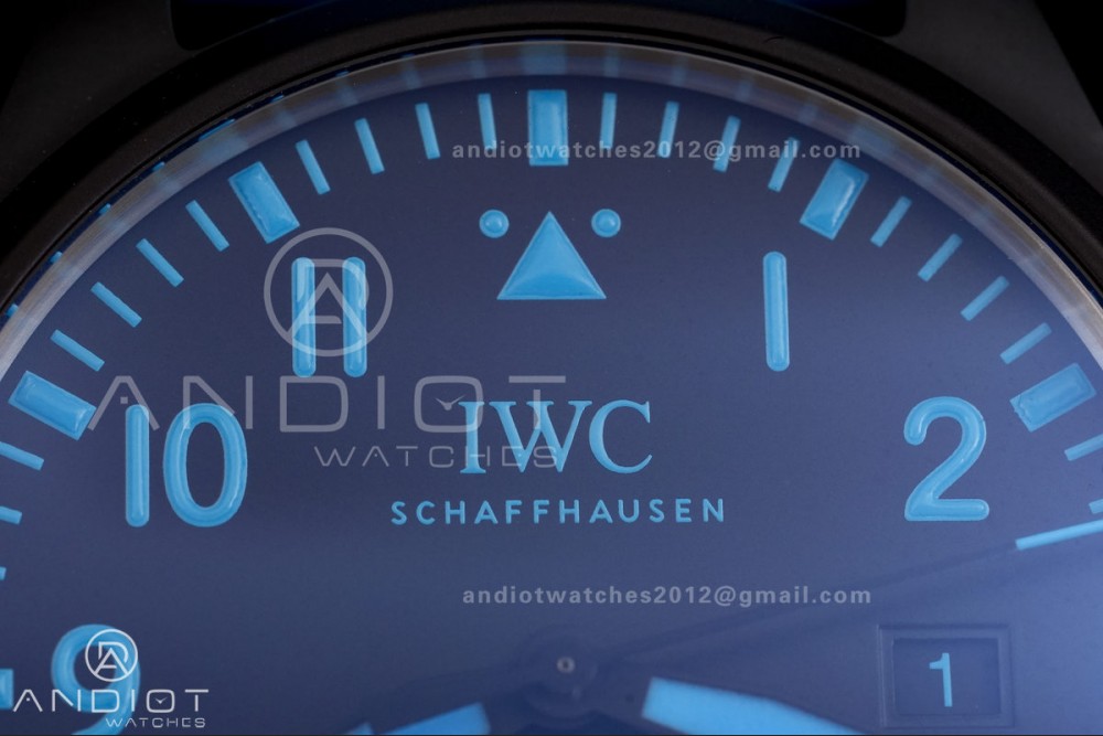 IWC Pilot 41 Top Gun Ceramic IW328107 M+F Best Edition on Blue Rubber Strap MIYOTA 9015 — photo 4
