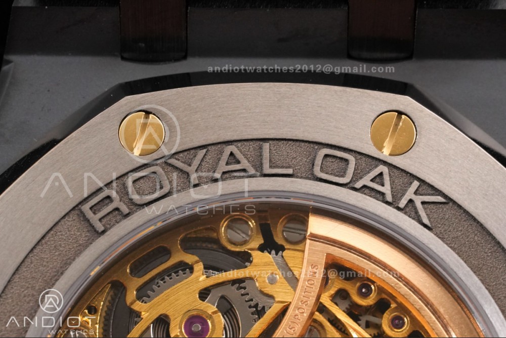 Royal Oak 41mm Openworked Ceramic 15416CE THBF 1:1 Best Edition Gold Dial on Ceramic Bracelet SA3132 V2 — photo 11