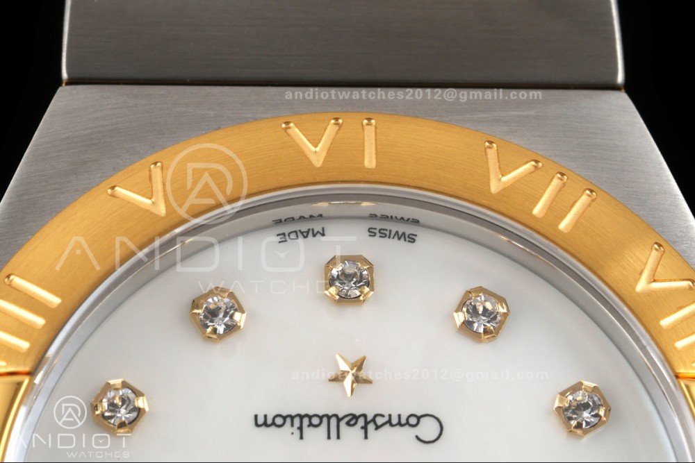 Constellation 28mm SS/YG 8848F 1:1 Best Edition White MOP Diamonds Dial on SS/YG Bracelet ETA Quartz — photo 5
