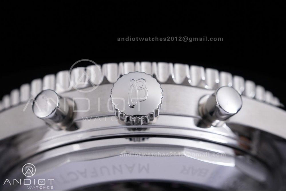 Navitimer B01 SS 43mm BLS 1:1 Best Edition Light Dial White Subdial on SS Bracelet A7750 — photo 13