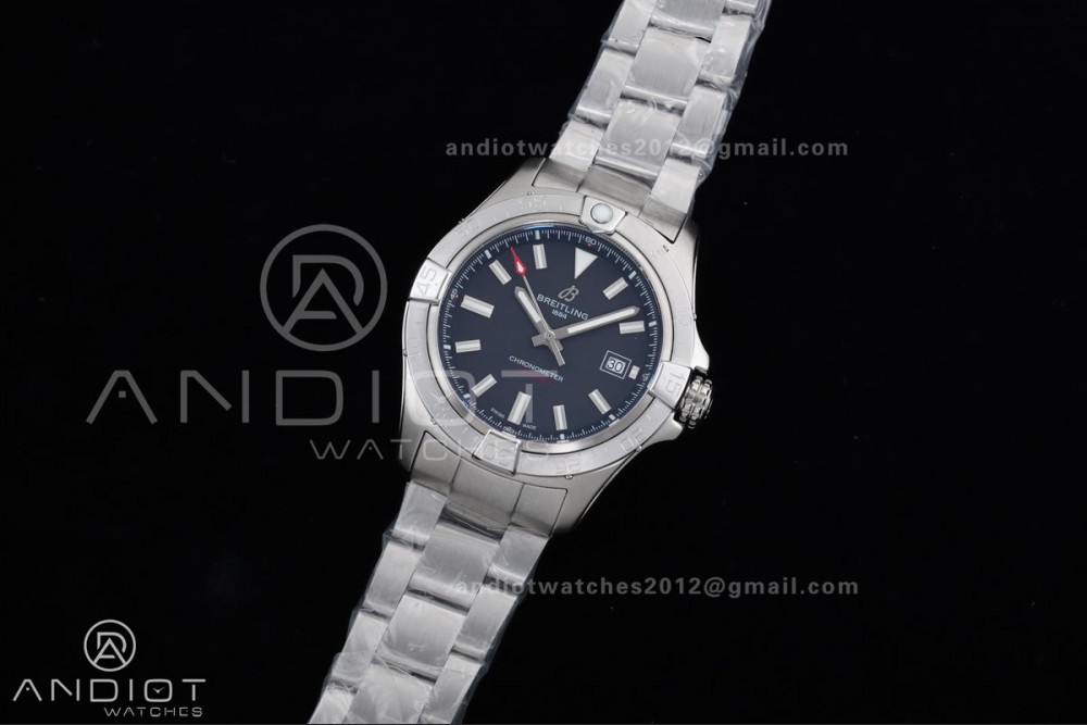 Avenger Chronometer 42mm SS BLSF 1:1 Best Version Black Dial On SS Bracelet A2824 — photo 2