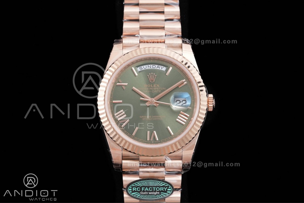 Day Date 40 RG 228235 RCF 1:1 Best Edition Green Roman Dial on President Bracelet VR3255 (211g) — photo 3