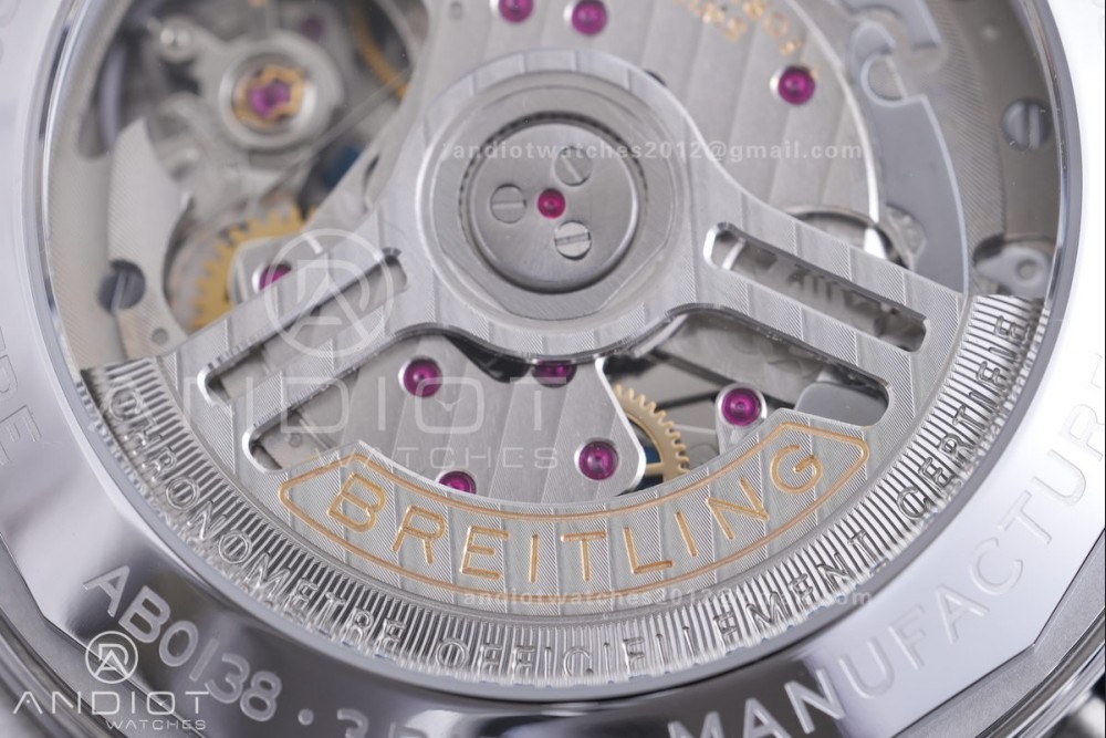 Navitimer B01 SS 43mm BLS 1:1 Best Edition Light Dial White Subdial on SS Bracelet A7750 — photo 10