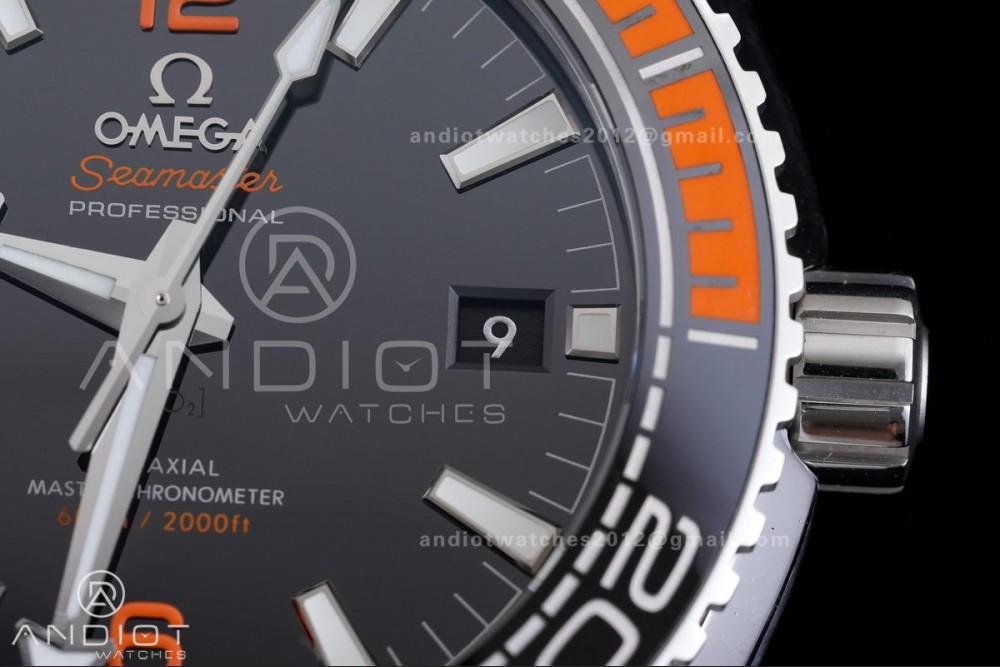 Planet Ocean 43.5mm SS VSF 1:1 Best Edition Black/Orange Bezel Black Dial on Nylon Strap A8900 Super Clone V2 — photo 5