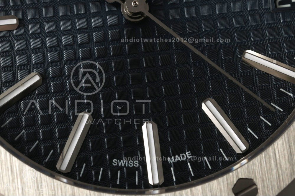 Royal Oak 41mm 15510 SS VSF 1:1 Best Edition Blue Textured Dial on SS Bracelet DD4302 Super Clone — photo 4