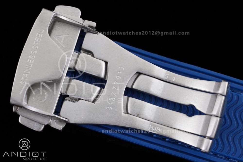 Planet Ocean 600M Chrono SS N1F 1:1 Best Edition Blue Dial on Blue Rubber Strap A9900 — photo 21