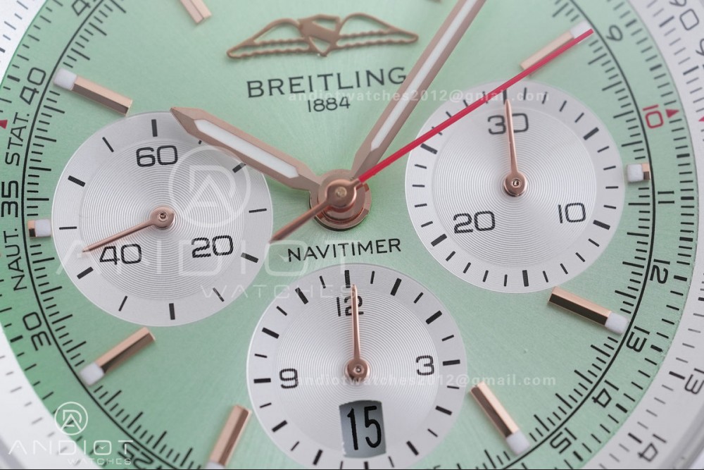Navitimer B01 SS 43mm BLS 1:1 Best Edition Light Dial White Subdial on SS Bracelet A7750 — photo 4