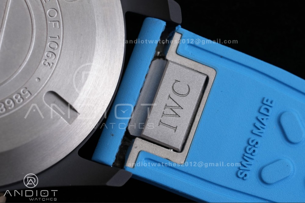 IWC Pilot 41 Top Gun Ceramic IW328107 M+F Best Edition on Blue Rubber Strap MIYOTA 9015 — photo 16