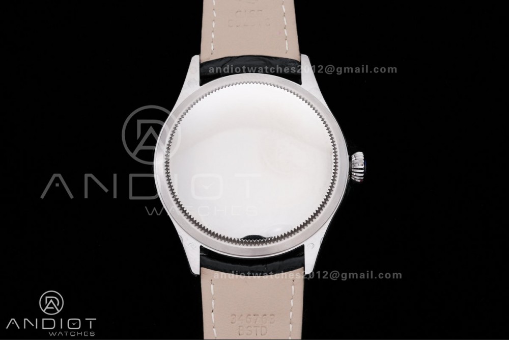 Cellini 50509 SS KZF 1:1 Best Edition Black Dial Stick Markers on Black Leather Strap SA3132 — photo 5