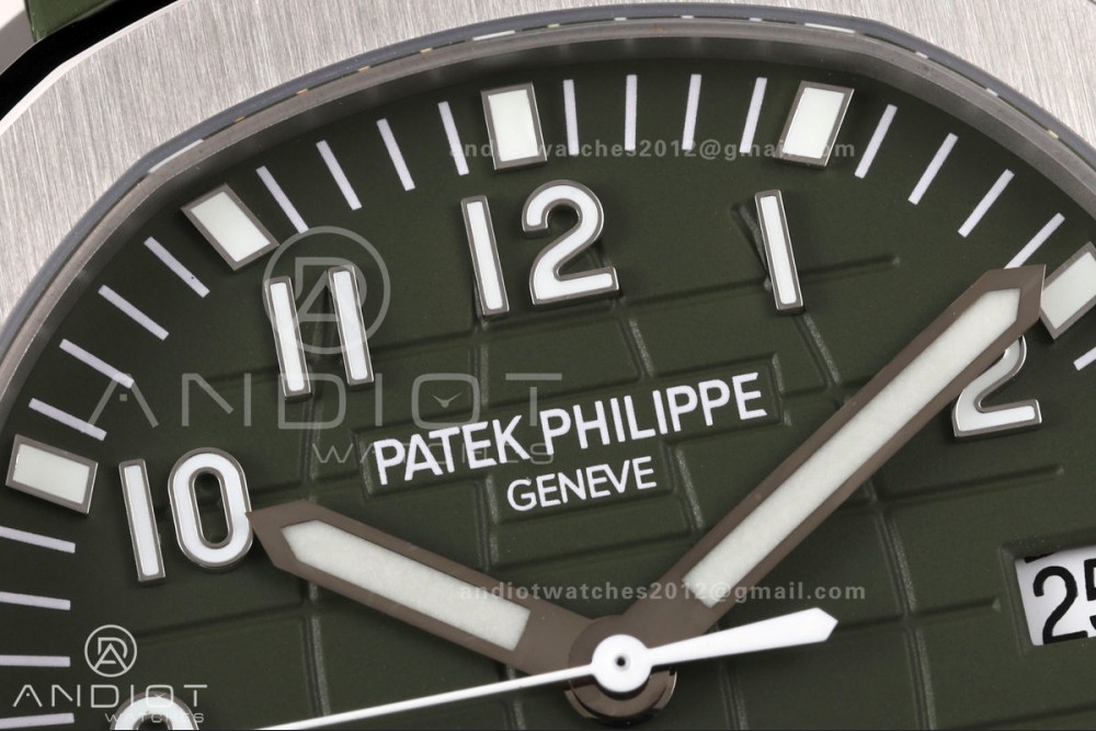 Aquanaut 5168G 42mm SS OME 1:1 Best Edition Green Dial on Green Rubber Strap DPB330 Super Clone (Weighted) — photo 4