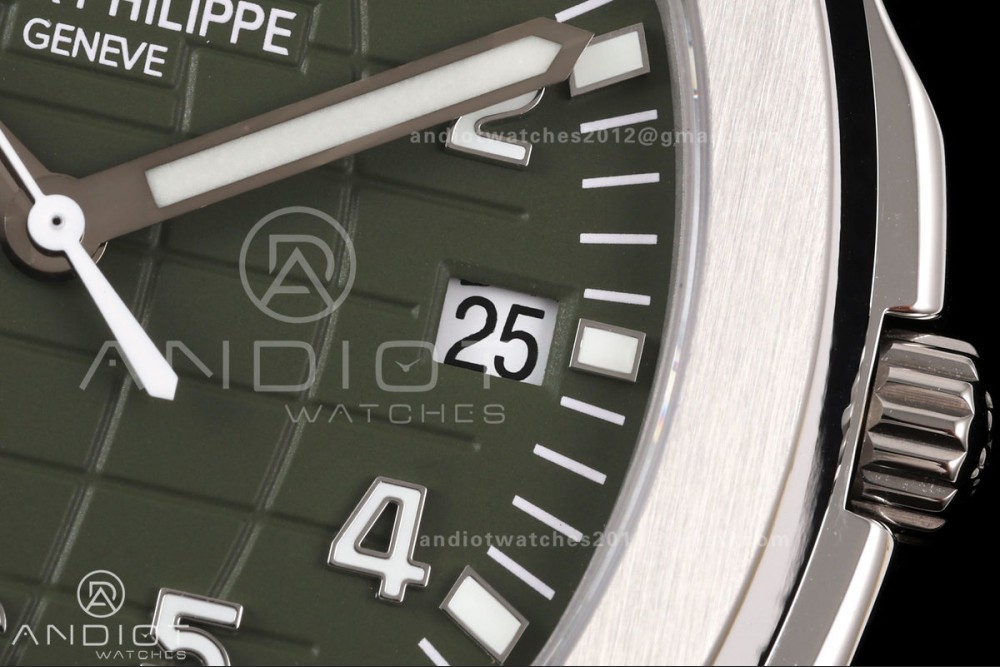 Aquanaut 5168G 42mm SS OME 1:1 Best Edition Green Dial on Green Rubber Strap DPB330 Super Clone (Weighted) — photo 6