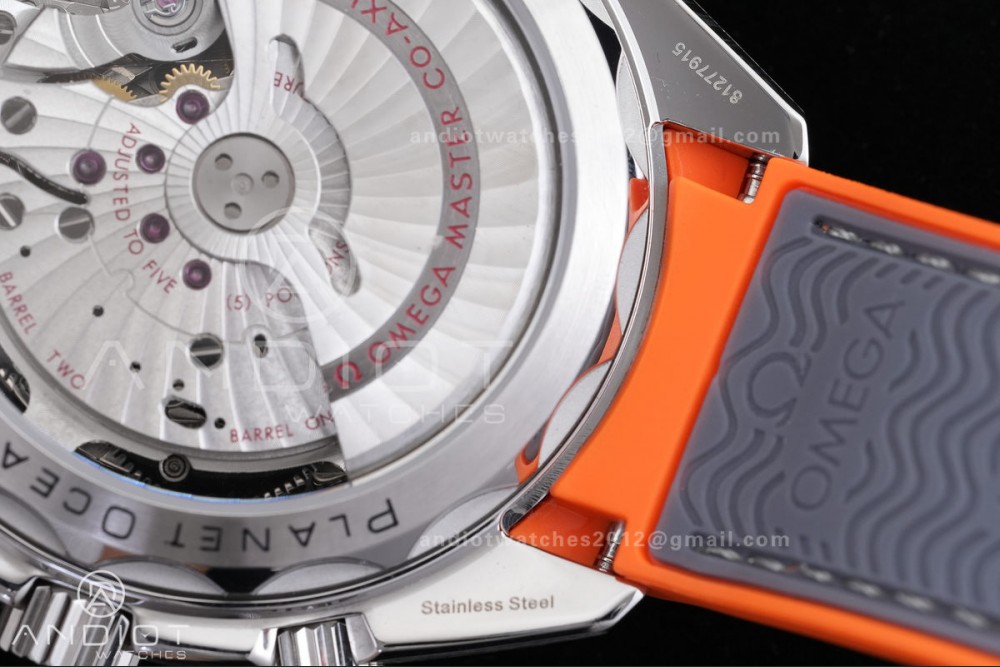 Planet Ocean 600M Chrono SS N1F 1:1 Best Edition Gary Dial 1/4 Orange Bezel on Rubber Strap A9900 — photo 12