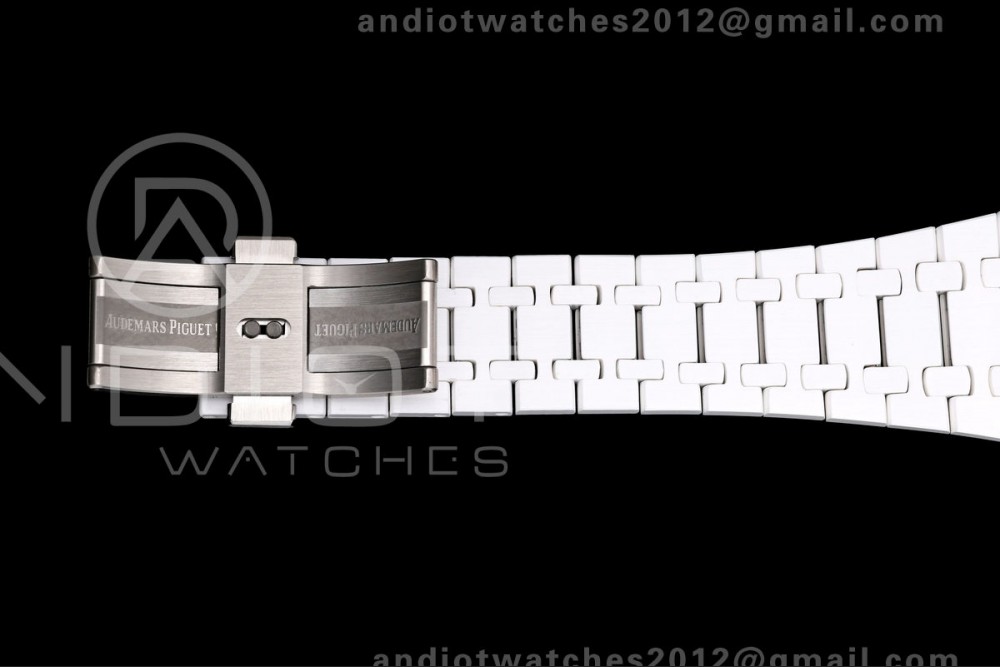 Royal Oak 41mm 15500 White Ceramic ZF White Dial on White Ceramic Bracelet SA4302 Super Clone (Free Sprung) — photo 18