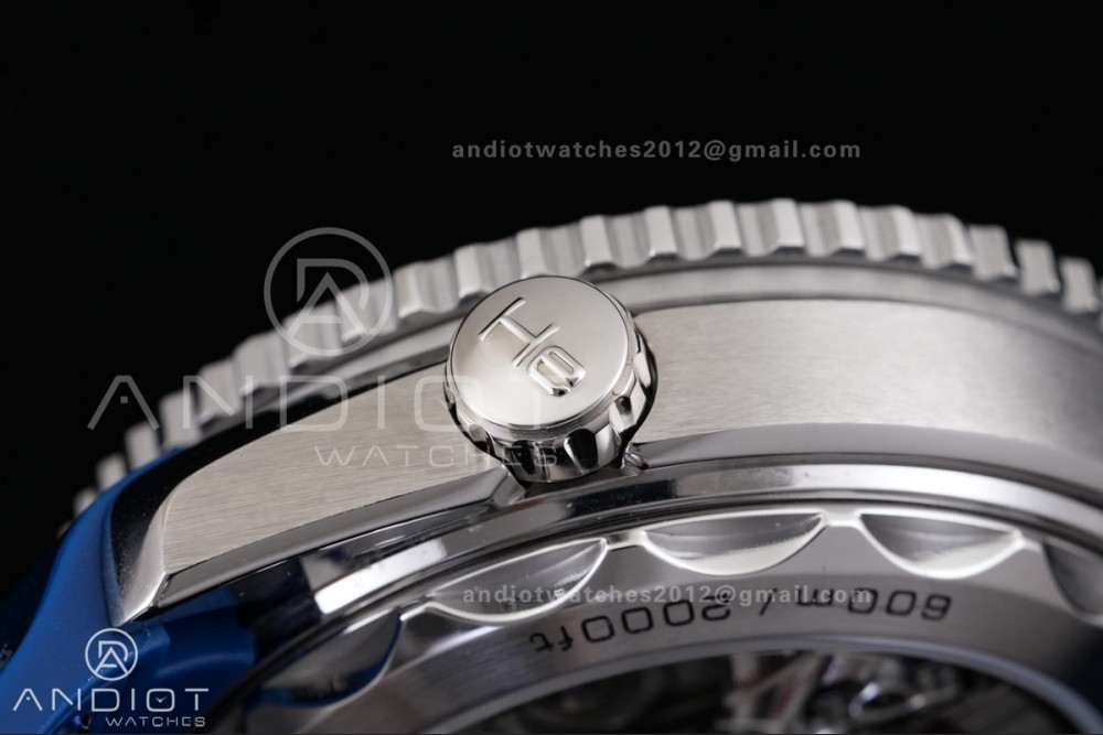 Planet Ocean 600M Chrono SS N1F 1:1 Best Edition Blue Dial on Blue Rubber Strap A9900 — photo 14