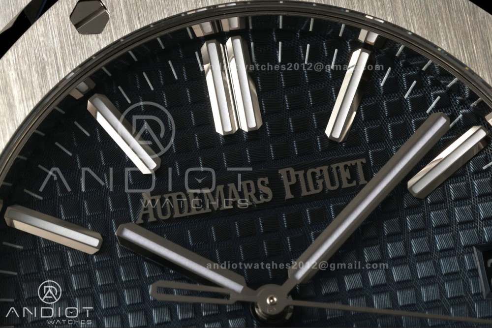 Royal Oak 41mm 15510 SS VSF 1:1 Best Edition Blue Textured Dial on SS Bracelet DD4302 Super Clone — photo 3