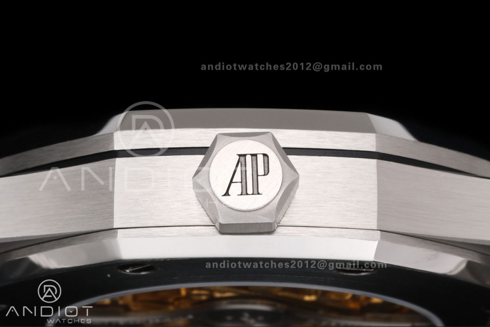 Royal Oak 41mm Openworked 15407 SS DDF 1:1 Best Edition YG Dial on SS Bracelet SA3132 Double Balance Wheels — photo 7