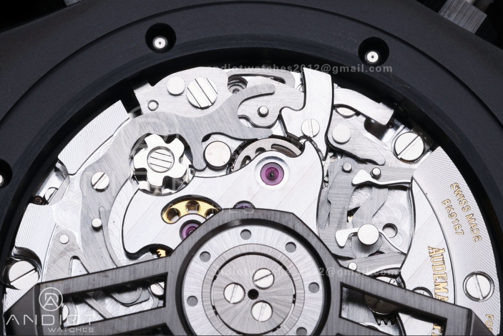 Royal Oak Chrono 26240 Black Ceramic ZF 1:1 Best Edition on Ceramic Bracelet SA4401 Super Clone V2 (Free Sprung) — photo 12