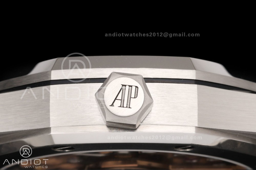 Royal Oak 15510 SS OCTA 1:1 Best Edition Gray Dial on SS Bracelet JH4302 Super Clone (Free Sprung) — photo 8
