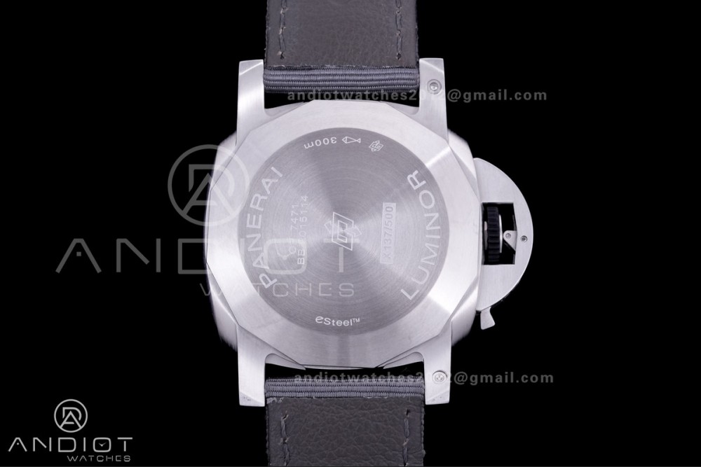 PAM1358 Luminor Marina eSteel VSF 1:1 Best Edition on Gray Nylon Strap P.9010 — photo 7
