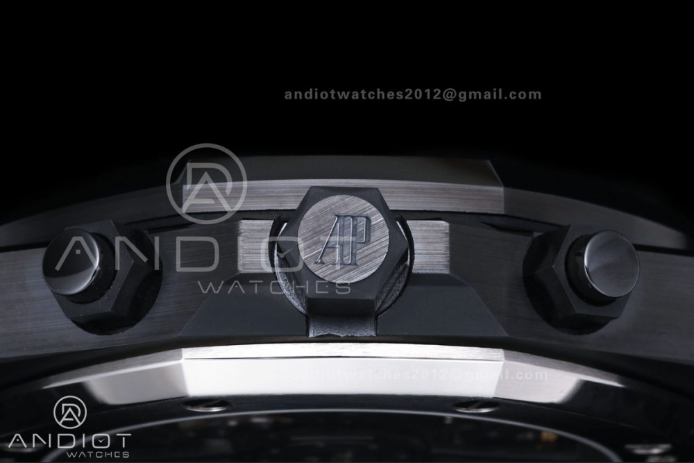 Royal Oak Chrono 26240 Black Ceramic ZF 1:1 Best Edition on Ceramic Bracelet SA4401 Super Clone V2 (Free Sprung) — photo 7
