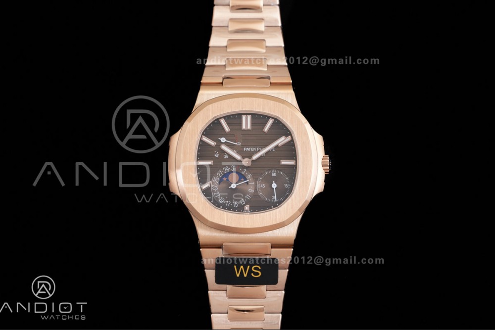 Nautilus 5712-1A 001 RG WSF 1:1 Best Edition Brown Dial On RG Bracelet Super Clone JH240