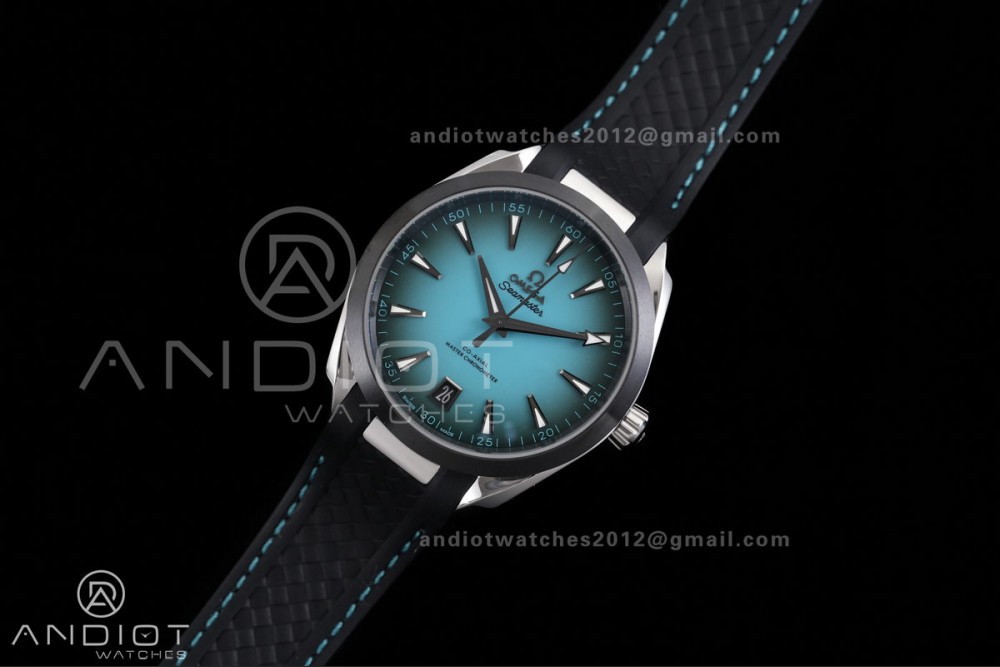 Aqua Terra 150M 41mm SS VSF 1:1 Best Edition Turquoise Dial On Black Rubber Strap Super Clone A8900 — photo 2