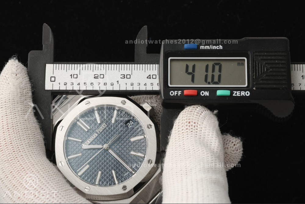 Royal Oak 41mm 15510 SS VSF 1:1 Best Edition Blue Textured Dial on SS Bracelet DD4302 Super Clone — photo 22