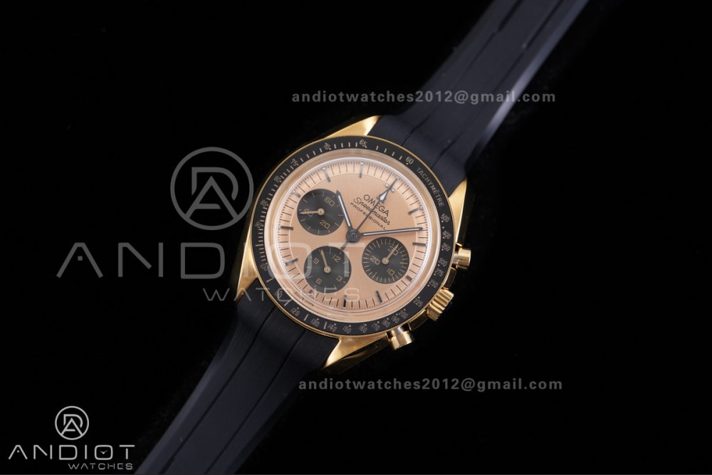 Speedmaster YG N1F Best Edition YG Dial on Black Rubber Strap A3861 — photo 2