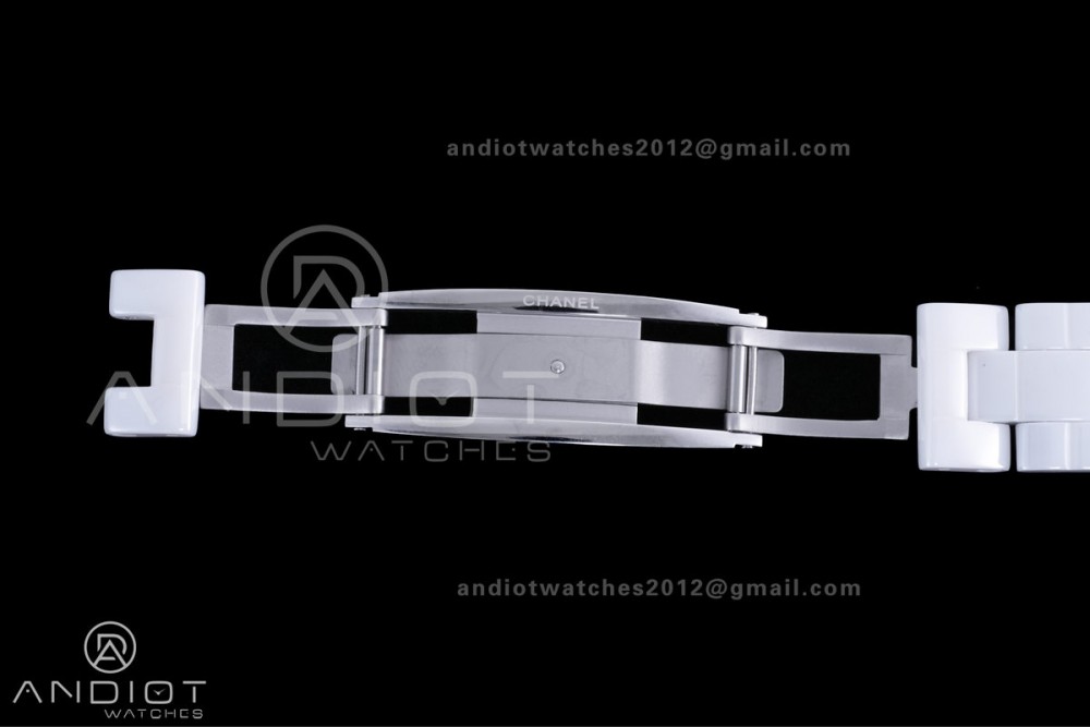 J12 33mm HTF 1:1 Best Edition White Korea Ceramic White Numeral Dial on Bracelet Swiss Quartz — photo 15