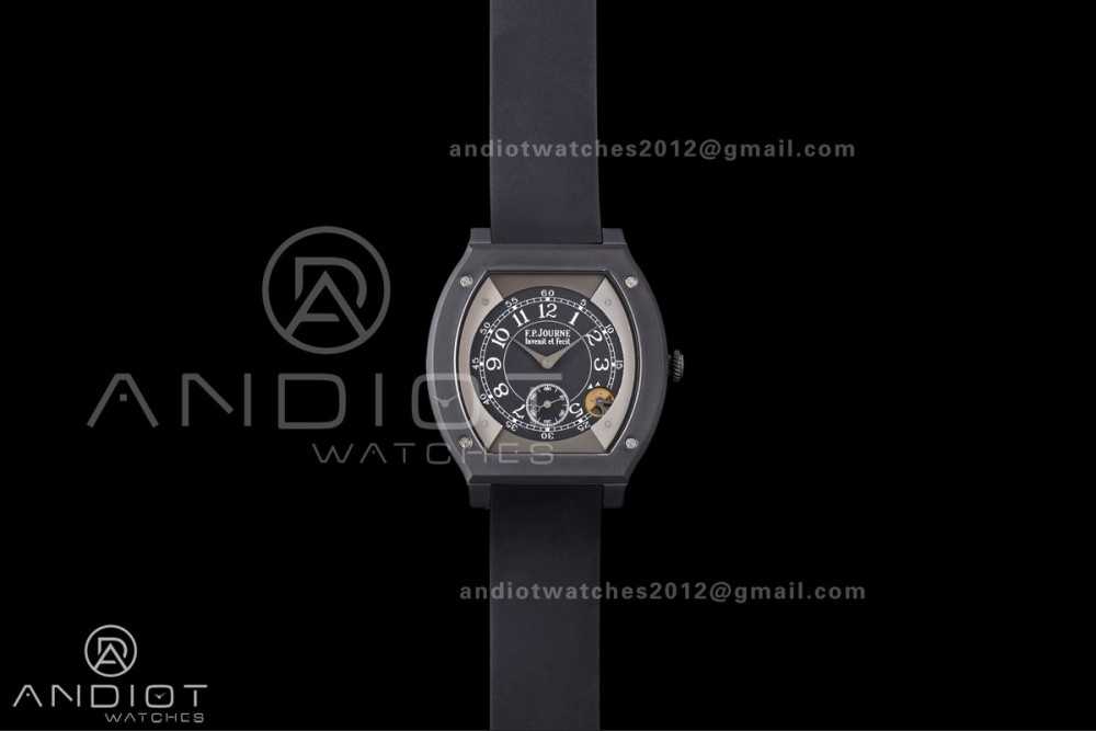 F.P.Journe Elegante PVD AVF Best Edition Black Dial on Black Rubber Strap Quartz