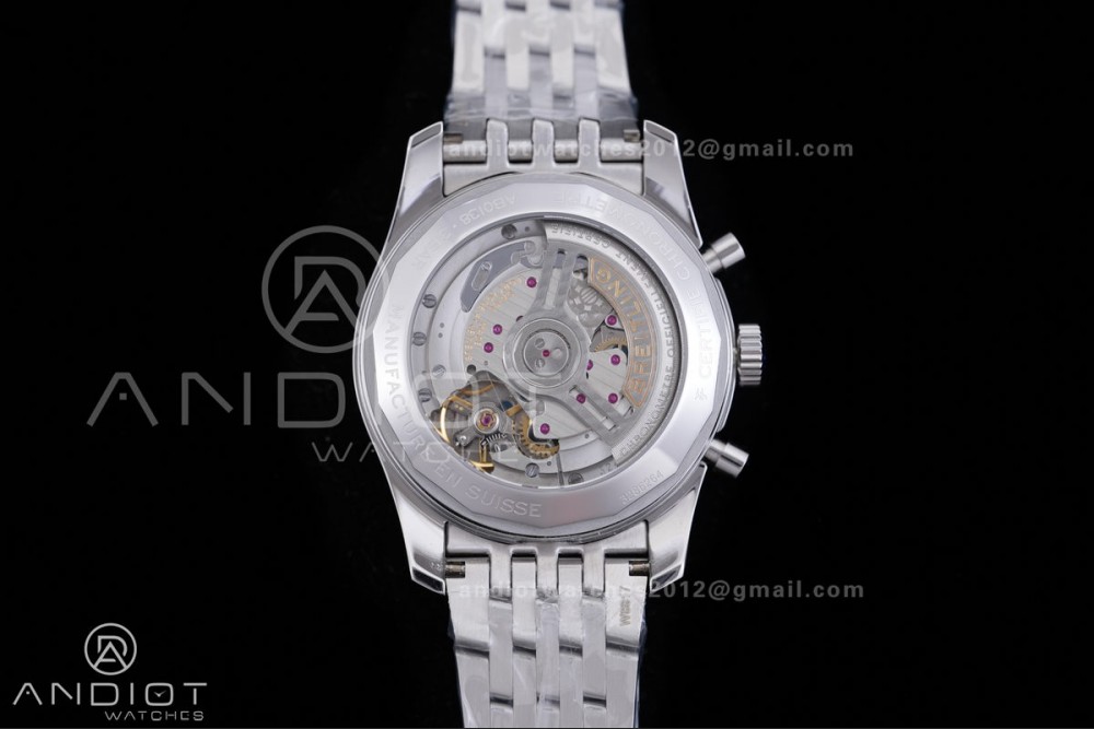 Navitimer B01 SS 43mm BLS 1:1 Best Edition Light Dial White Subdial on SS Bracelet A7750 — photo 6