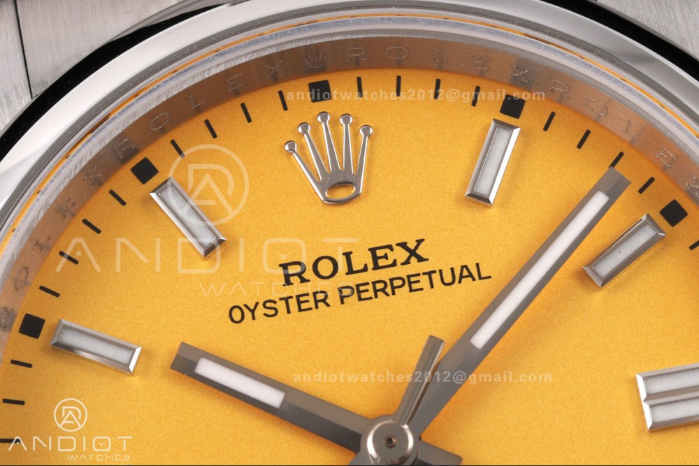 Oyster Perpetual 126000 36mm QF 1:1 Best Edition 904L Steel Yellow Dial JH3230 Free Sprung — photo 4