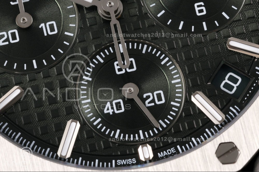 Royal Oak Chrono 26240 SS OCTA 1:1 Best Edition Green Dial on SS Bracelet JH4401 Super Clone (Free Sprung) — photo 5