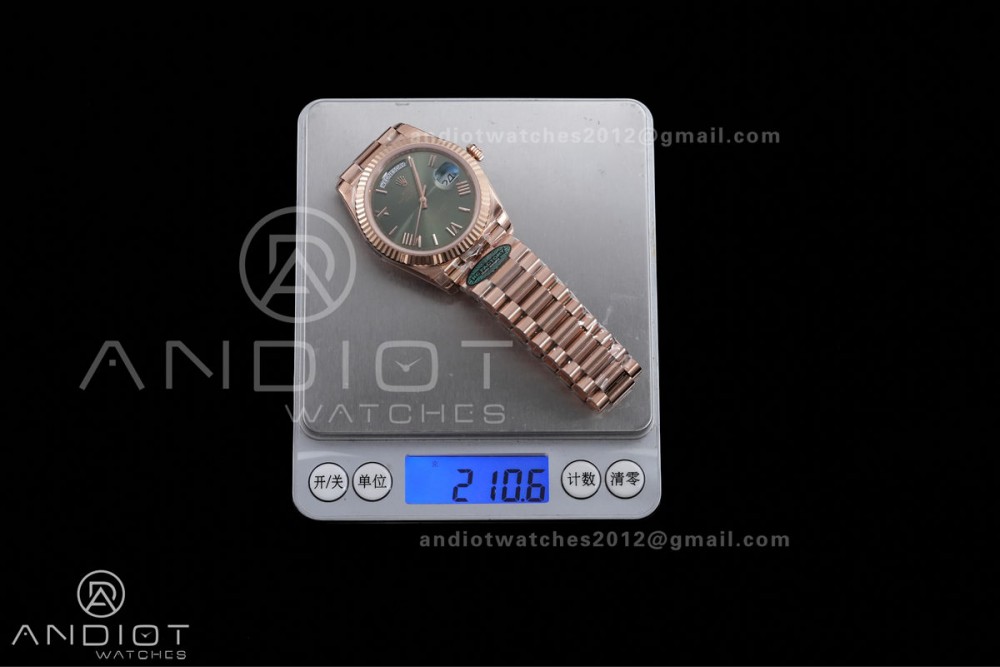Day Date 40 RG 228235 RCF 1:1 Best Edition Green Roman Dial on President Bracelet VR3255 (211g) — photo 27