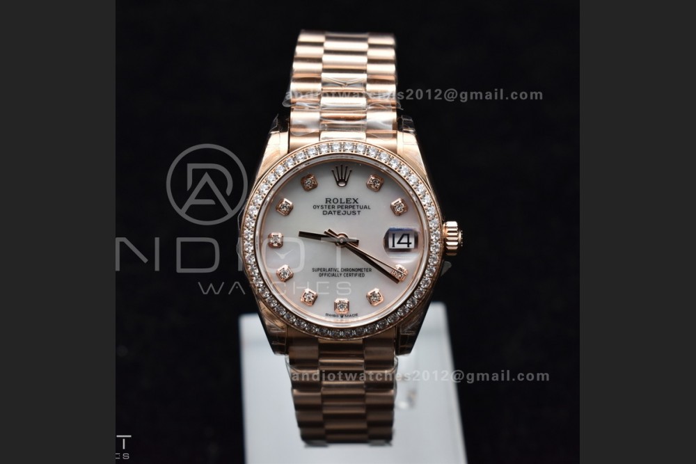 DateJust 31 Ladies 278275 GSF 316L Steel MOP Diamond Dial On Full RG Case and President Sytle Bracelet — photo 2