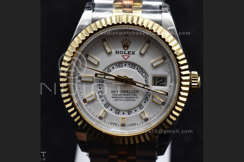 Skydweller SS/YG Noob Best Edition White Dial On SS/YG Bracelet A23J — photo 3