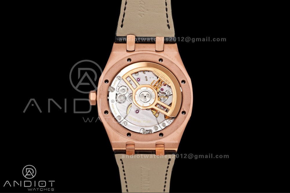 Royal Oak 41mm 15500 RG DDF 1:1 Best Edition Black Dial on Black Leather Strap DD4302 Super Clone (Weighted) — photo 10