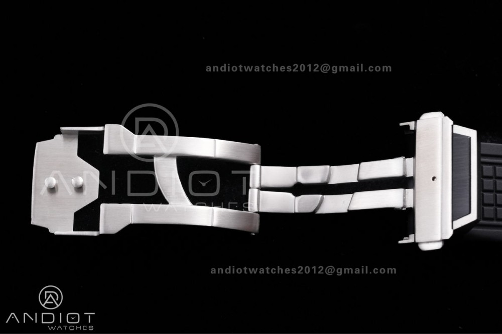 Square Bang Unico 42mm Titanium BBF 1:1 Best Edition Skeleton Dial Ceramic Bezel on Black Rubber Strap A1280 — photo 16