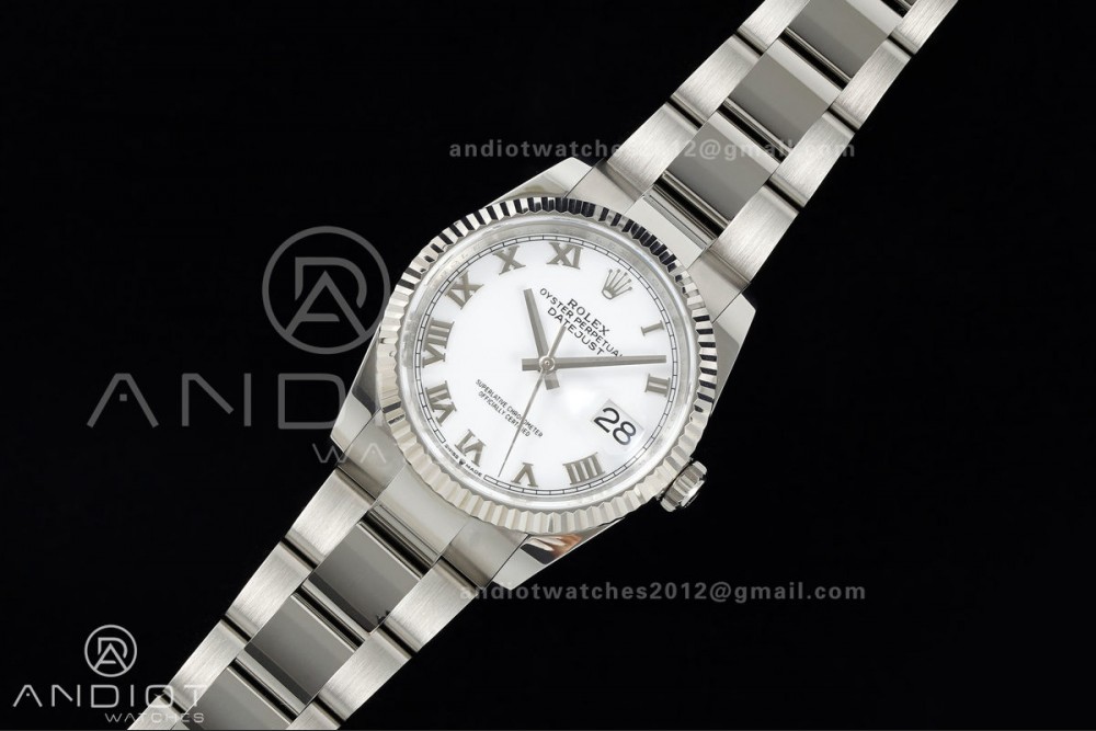 DateJust 36 SS 126234 ARF 1:1 Best Edition White Roman Dial on Oyster Bracelet DD3235 — photo 2