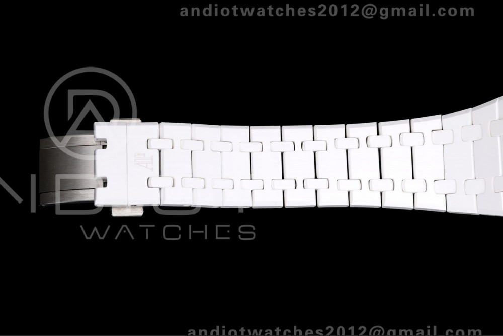 Royal Oak 41mm 15500 White Ceramic ZF White Dial on White Ceramic Bracelet SA4302 Super Clone (Free Sprung) — photo 16