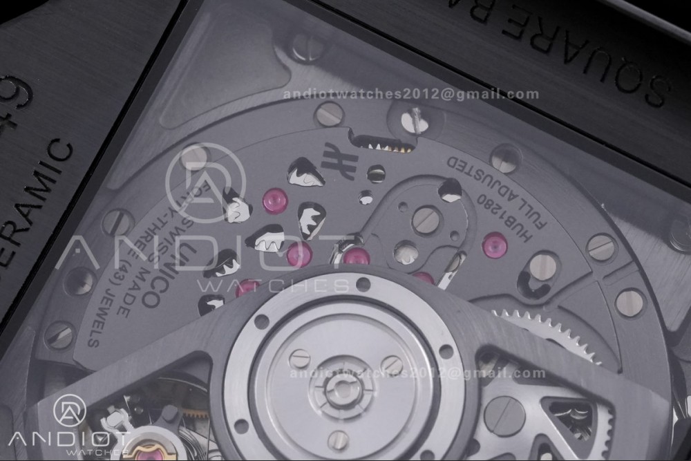 Square Bang Unico Black Ceramic BBF 1:1 Best Edition on Rubber Strap A1280 — photo 7