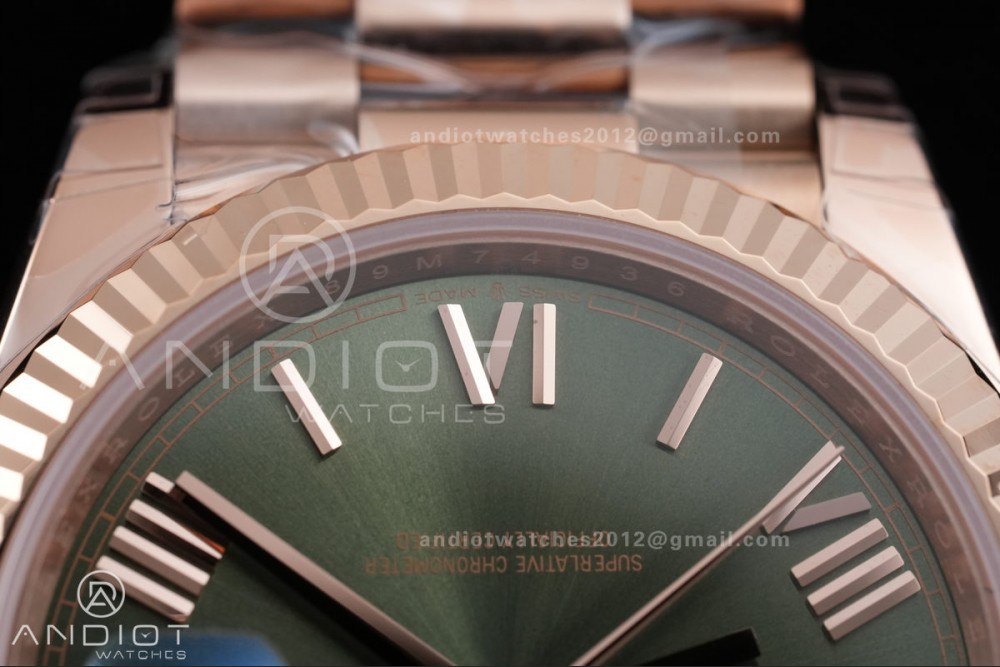 Day Date 40 RG 228235 RCF 1:1 Best Edition Green Roman Dial on President Bracelet VR3255 (211g) — photo 6