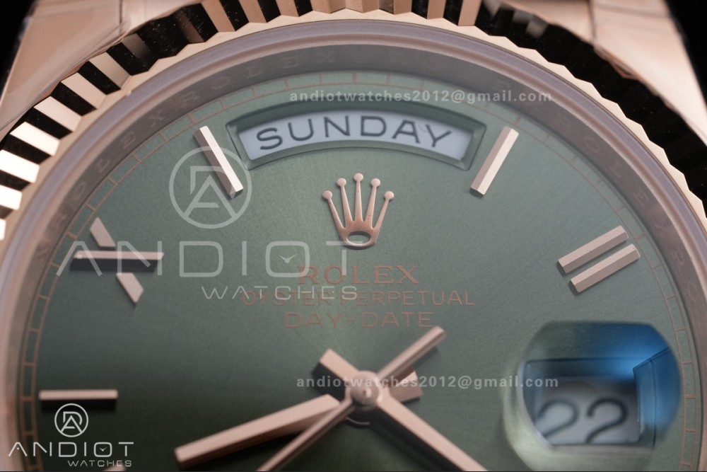 Day Date 40 RG 228235 RCF 1:1 Best Edition Green Roman Dial on President Bracelet VR3255 (211g) — photo 4